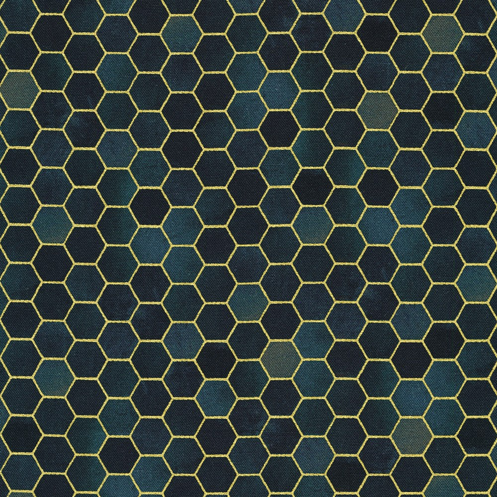 Robert Kaufman - Golden Vibes - Hexies in Onyx