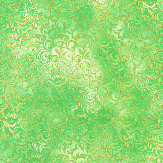 Robert Kaufman - Mixed Metallics - Green and Gold