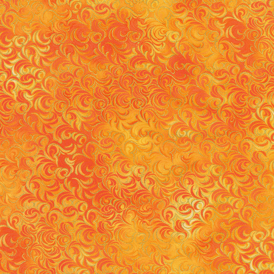 Robert Kaufman - Mixed Metallics - Orange and Gold