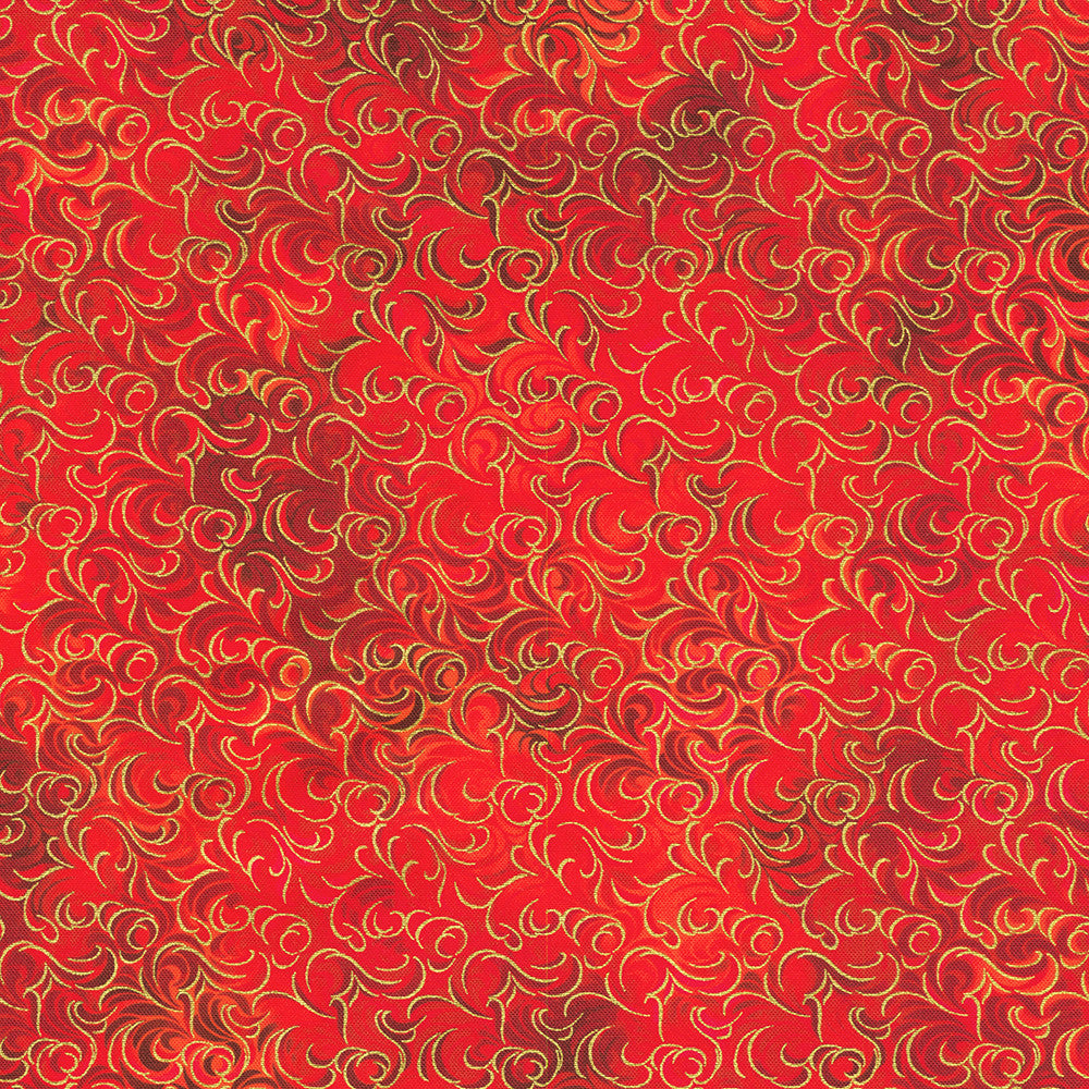 Robert Kaufman - Mixed Metallics -Red and Gold