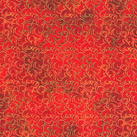 Robert Kaufman - Mixed Metallics -Red and Gold
