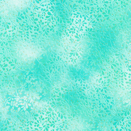 Robert Kaufman - Mixed Metallics - Aqua and Gold