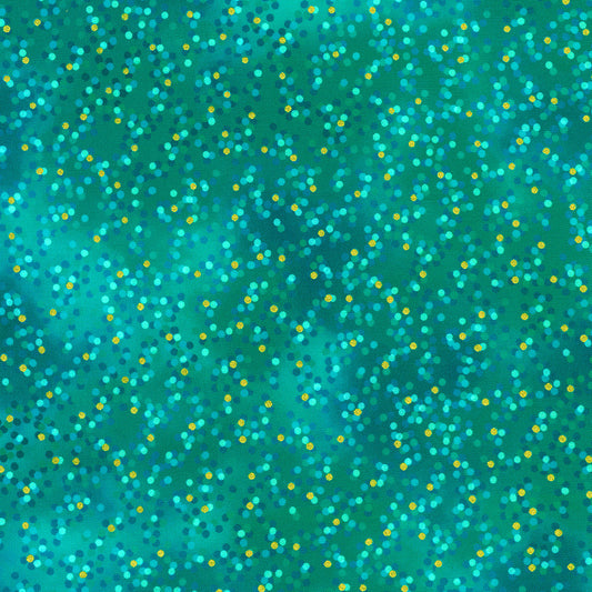 Robert Kaufman - Mixed Metallics - Teal and Gold
