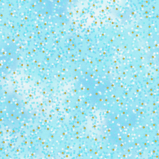 Robert Kaufman - Mixed Metallics - Light Blue and Gold